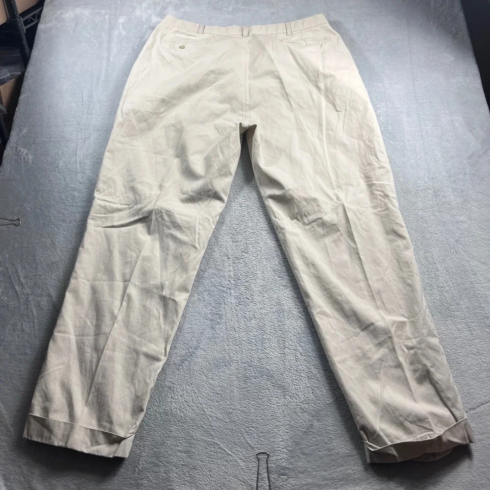 Polo Ralph Lauren Hammond Pant Men 40x32 Tan Khaki Pleated Cuffed Chino Trousers